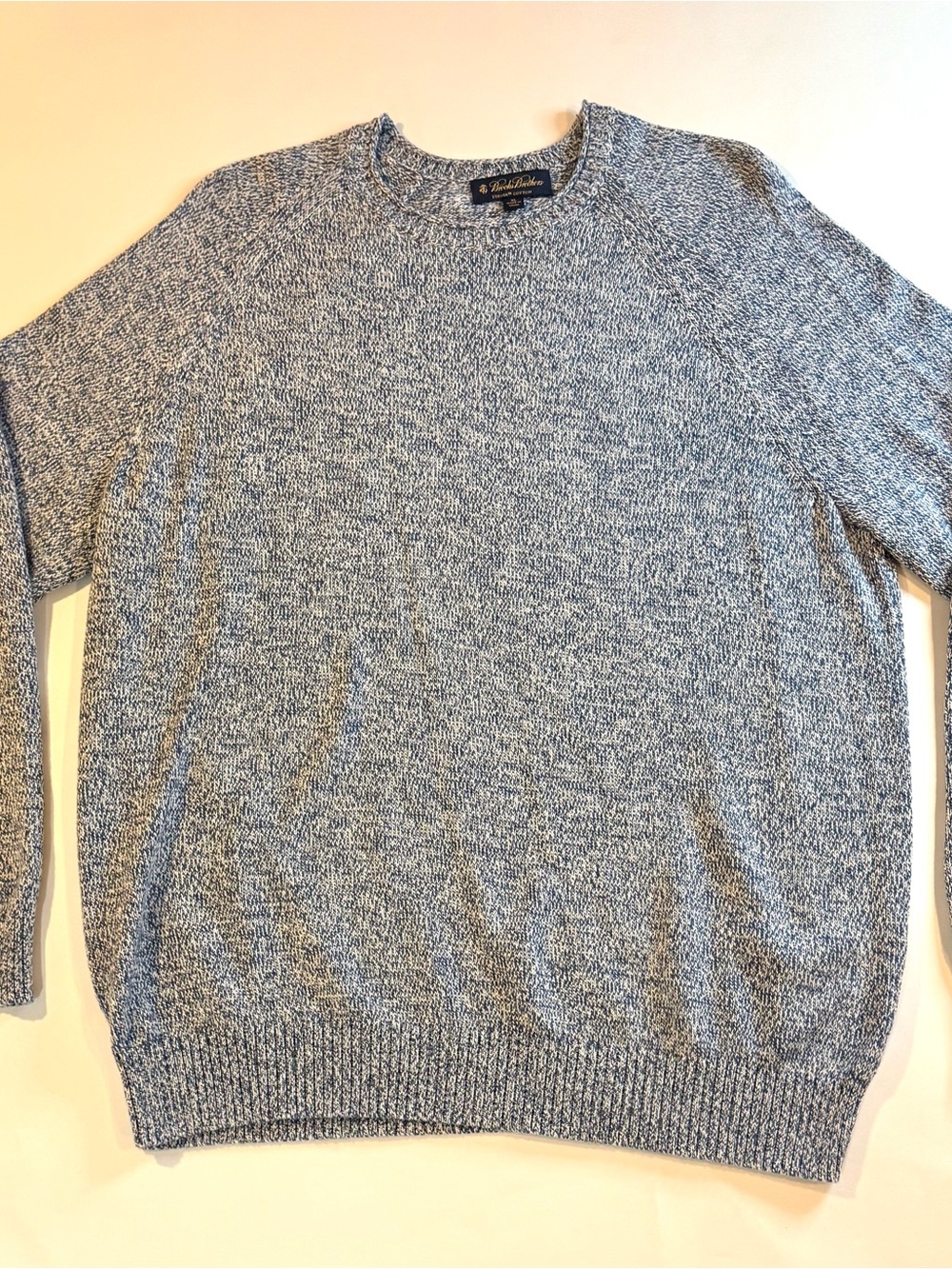 Brooks Brothers Supima Cotton Sweater Men's Sz XL Blue Knit Crew Neck